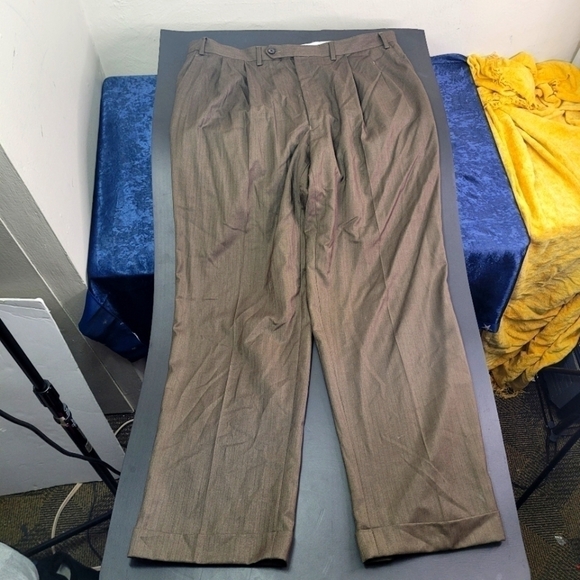 Ralph Lauren Comfort Flex Pant Trouser Expandable Waist Brown 38x32 - Picture 1 of 9